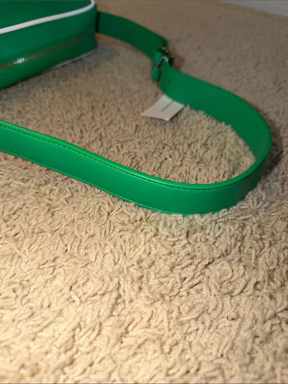 Anthropologie Melie Bianco Green Crossbody with White Piping